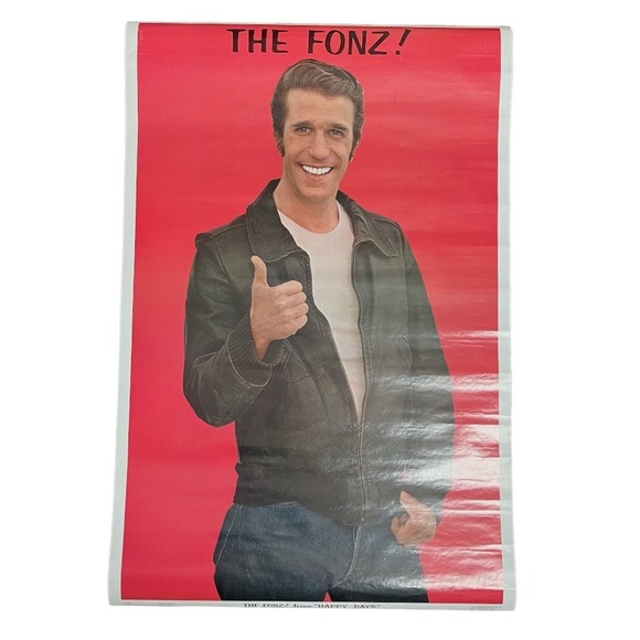 Other - Vtg Original 1976 The Fonz! Poster Henry Winkler Fonzie Happy Days TV Wall Art